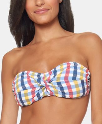 draped bandeau bikini top