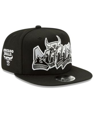 black and white bulls hat