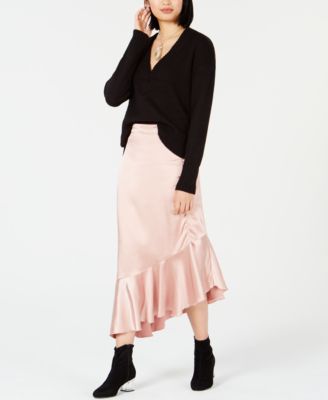 mid length satin skirts macys
