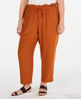 paper bag waist pants plus size