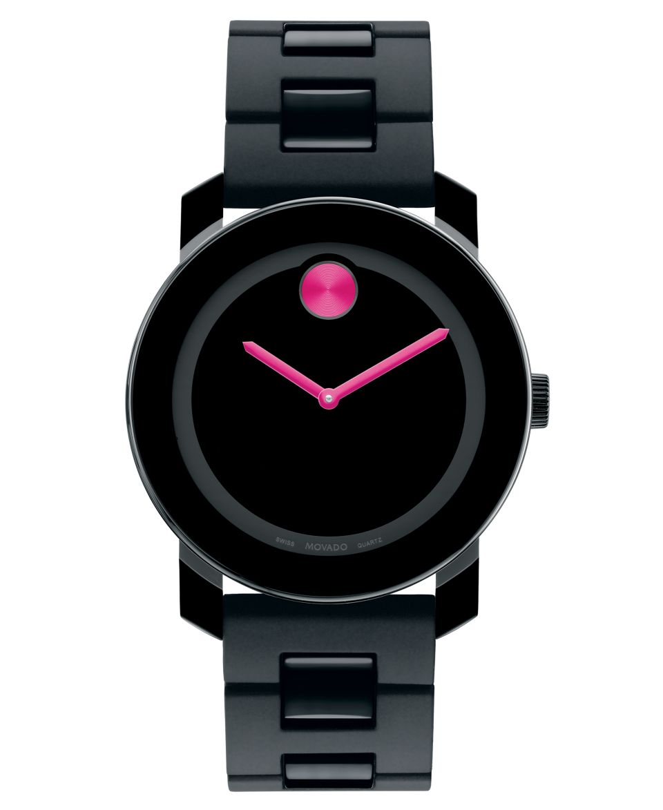 Movado Swiss Bold Medium Black Polyurethane Bracelet Watch 36mm 3600095   Watches   Jewelry & Watches