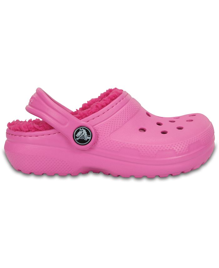 Crocs Classic Clogs with Faux-Fur Lining, Toddler Girls & Little Girls ...