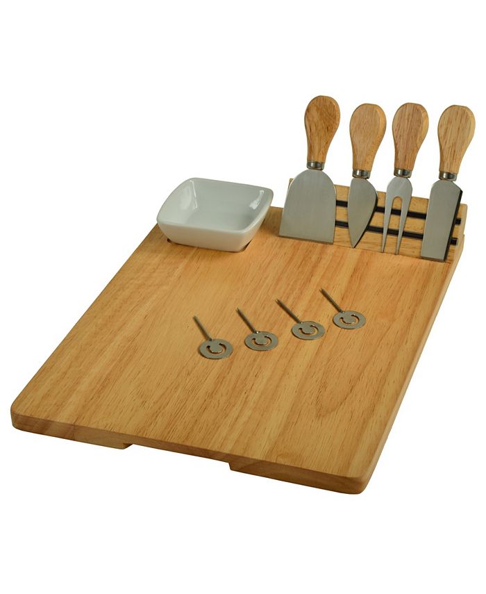 Picnic At Ascot Windsor hardwood Cheese Board Set Tools, Cheese