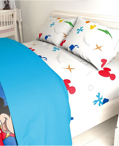 Disney Mickey Mouse 3 Pc Twin Sheet Set Reviews Sheets Pillowcases Bed Bath Macy S