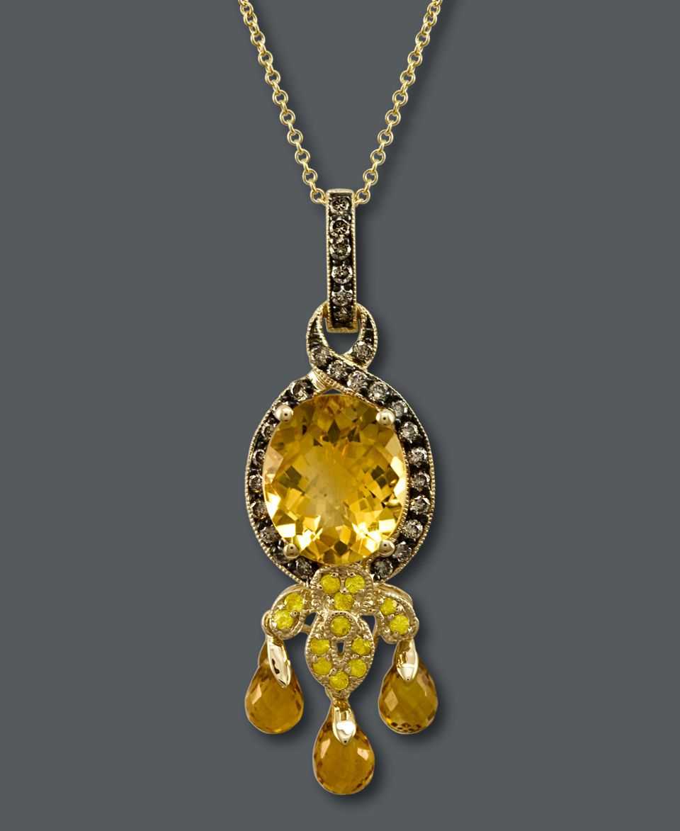 Le Vian 14k Gold Necklace, Citrine (5 3/4 ct. t.w.), Yellow Sapphire