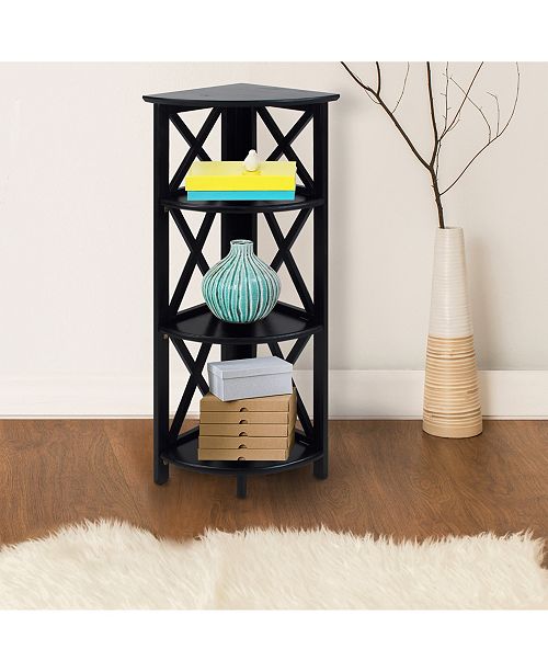 Yu Shan Montego 4 Shelf Corner Folding Bookcase Reviews Furniture Macy S