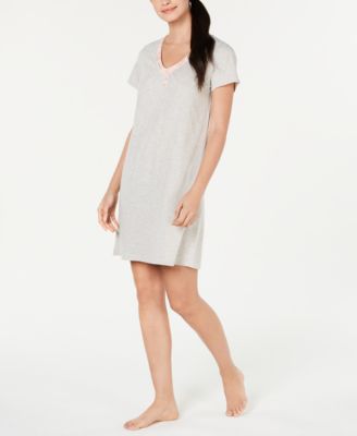 short sleeve long cotton nightgown