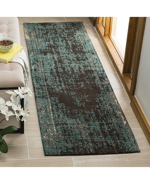 Safavieh Classic Vintage Teal And Brown 2 3 X 8 Runner Area Rug Reviews Home Macy S