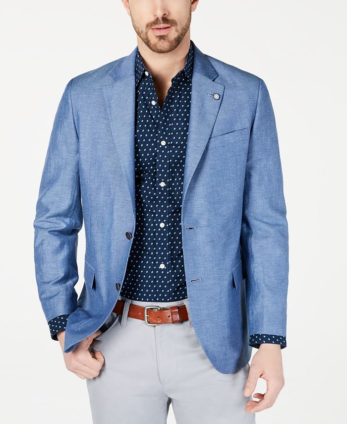 Nautica Mens Modern Fit Medium Blue Solid Sport Coat And Reviews Blazers And Sport Coats Men 