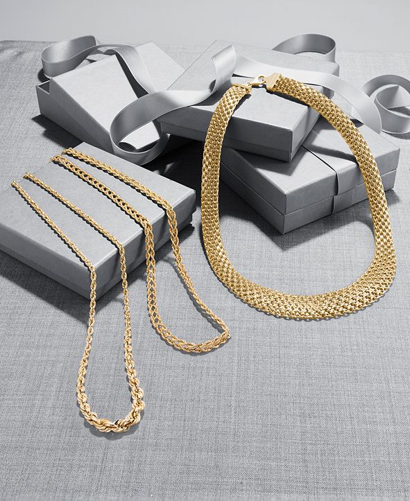 Macy's Square Graduated Polished Rope Chain in 14k Gold & Reviews