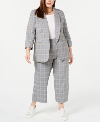 plus size plaid jacket