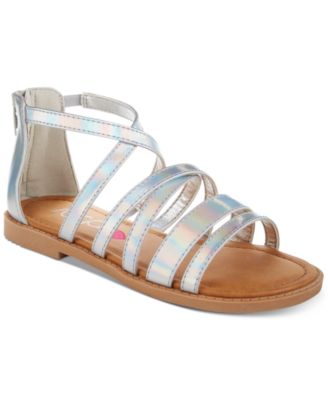 girls iridescent sandals