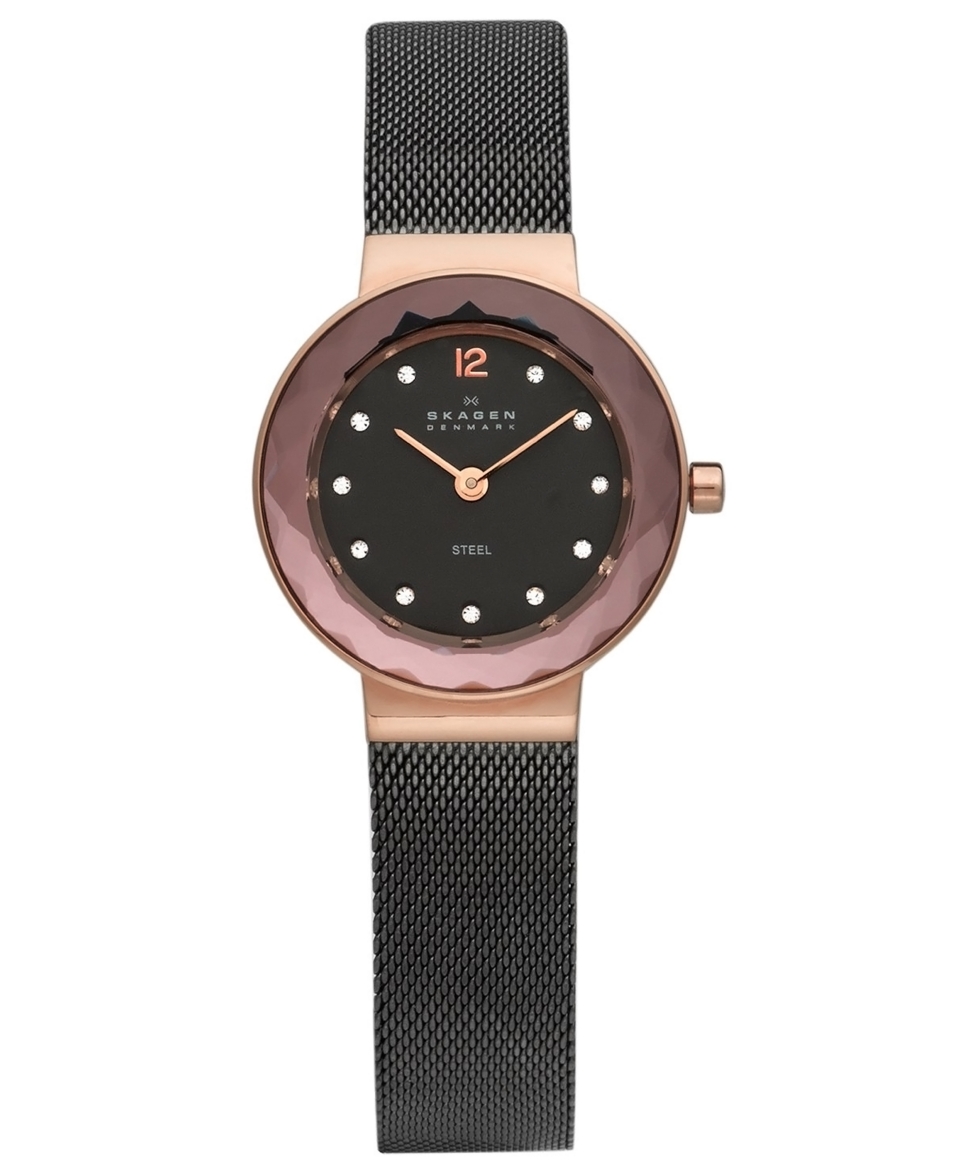 Skagen Denmark Watch, Womens Charcoal Plated Stainless Steel Mesh