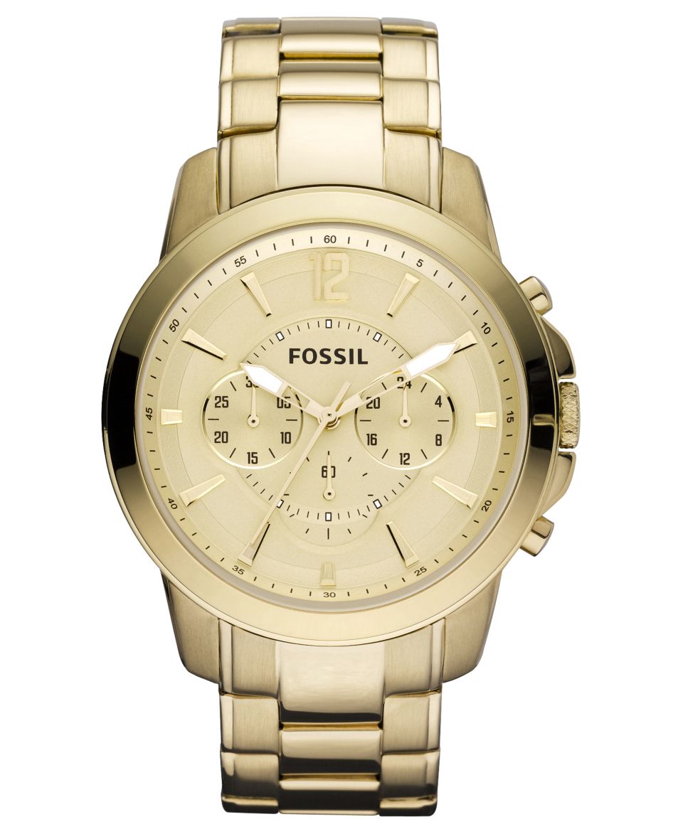 Fossil Watch, Mens Chronograph Grant Gold Ion Plated Stainless Steel