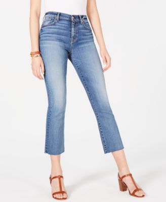 cropped frayed jeans
