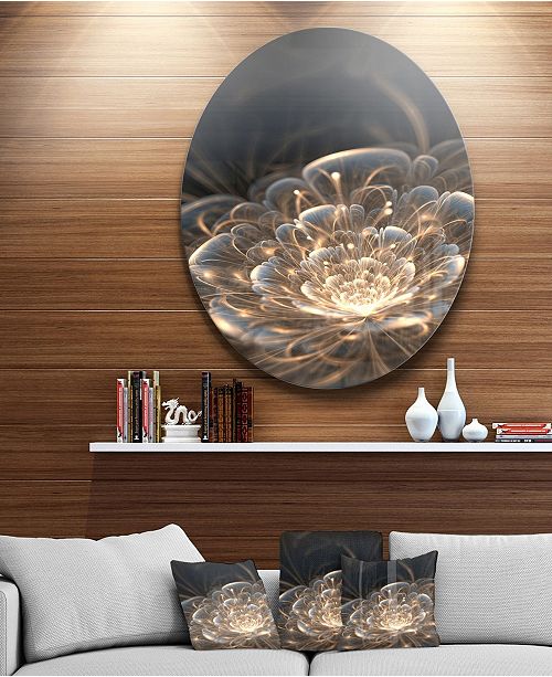 Design Art Designart Fractal Flower With Golden Rays Disc Floral Circle Metal Wall Art 38 X 38 Reviews Wall Art Macy S