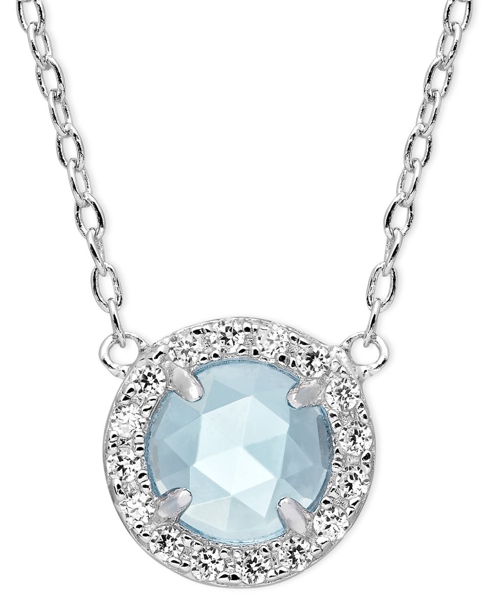 CRISLU Necklace, MicroLuxe Platinum Over Sterling Silver Aquamarine (1