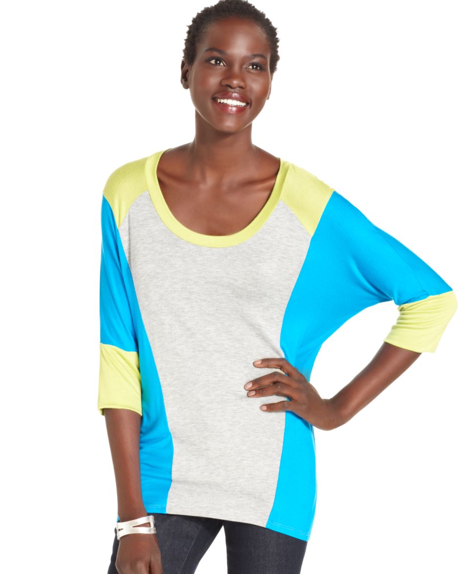 Cha Cha Vente Top, Three Quarter Sleeve Colorblocked