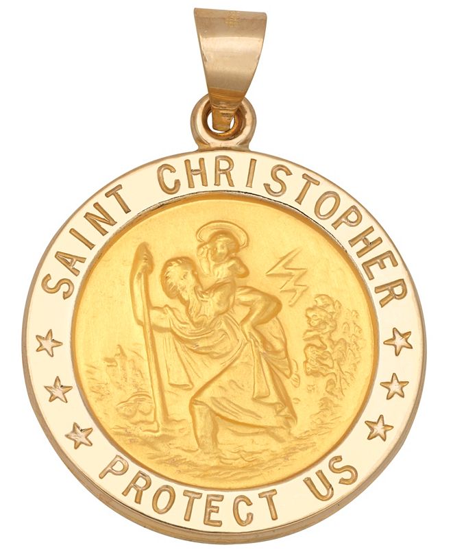 Saint christopher medal gold clearance
