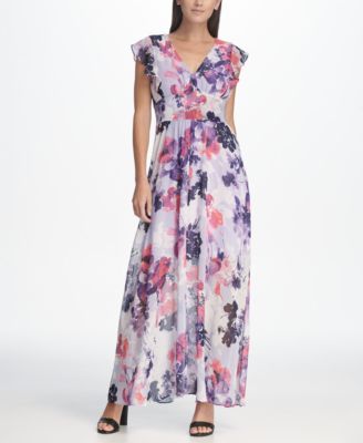 floral maxi dress with ruffles