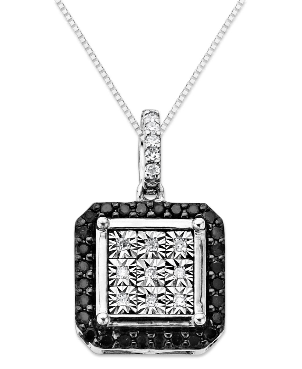 YellOra Diamond Necklace, YellOra Diamond Rectangle Pendant (1/3 ct. t.w.)   Necklaces   Jewelry & Watches