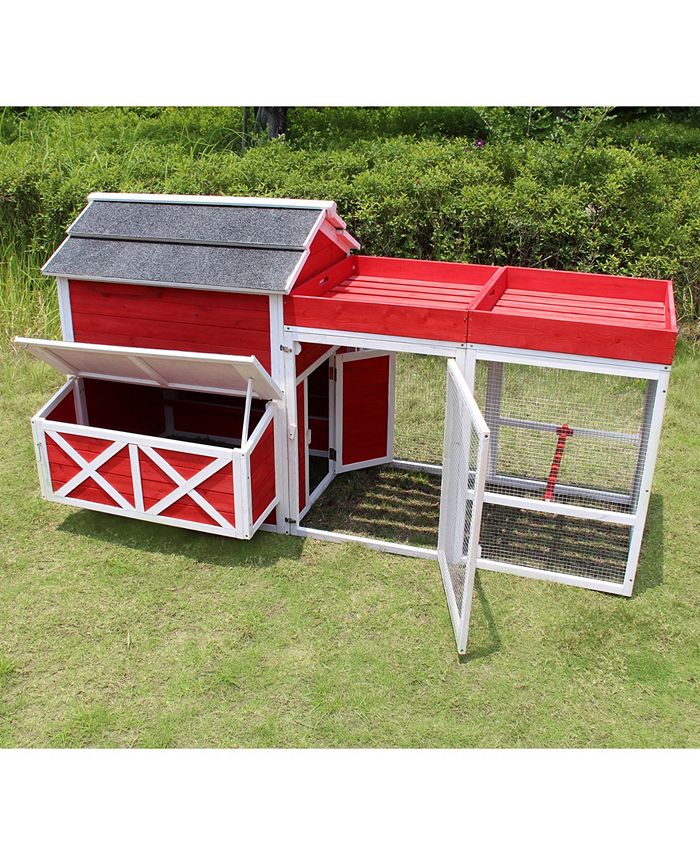zoovilla Red Barn Chicken Coop with Roof Top Planter & Reviews Home