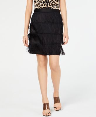 tiered fringe skirt