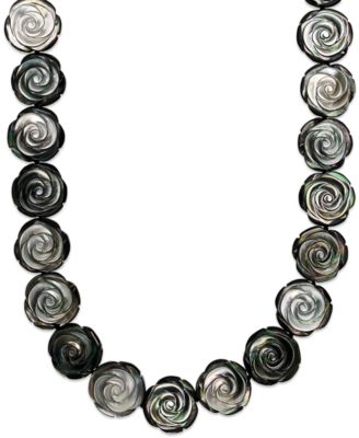 mother of pearl silver necklace