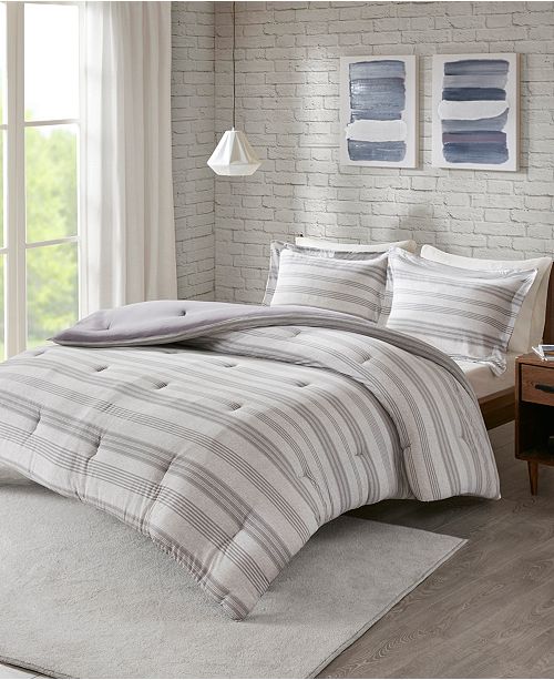 Jla Home Urban Habitat Cole King California King Stripe Print Ultra Soft Cotton Blend Jersey Knit 3 Piece Comforter Set Reviews Bed In A Bag Bed Bath Macy S