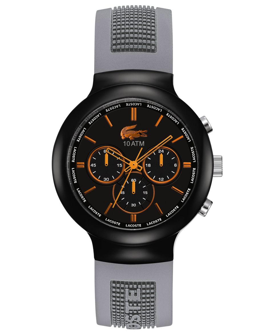 Lacoste LVE Watch, Mens Chronograph Borneo Black Silicone Strap 44mm