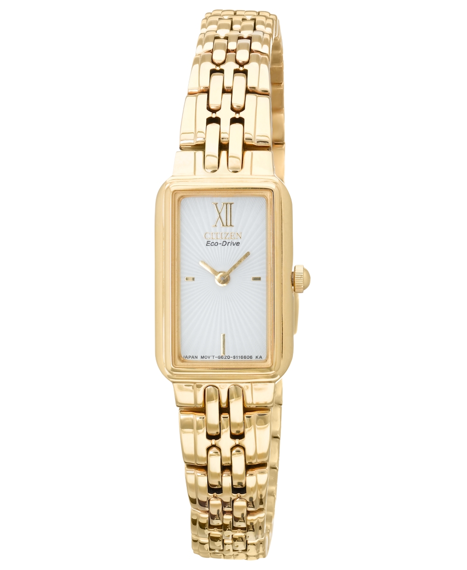 Citizen Watch, Womens Eco Drive Gold Tone Stainless Steel Bracelet