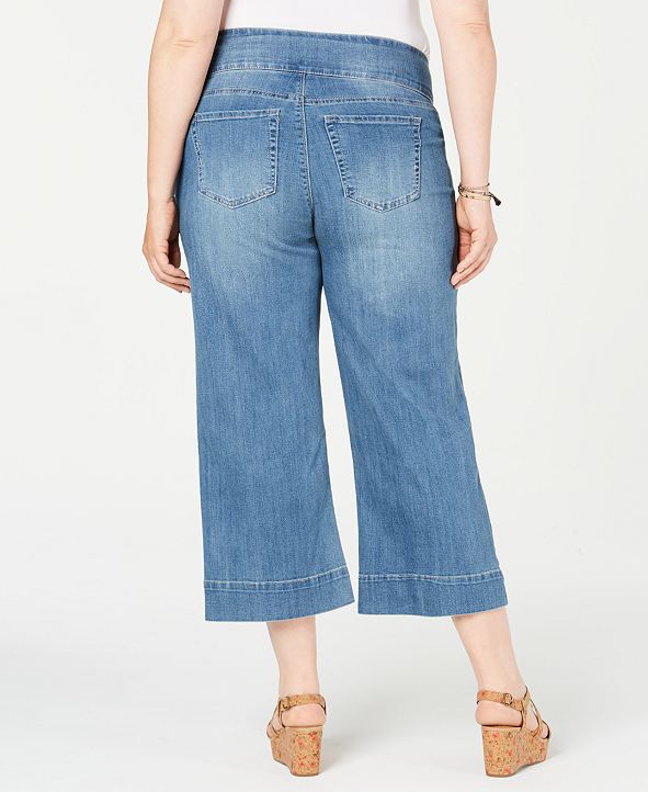 Style & Co Plus Size Pull-On Cropped Flare Jeans, Created for Macy's ...