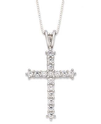 Macy's Diamond Cross Pendant Necklace 