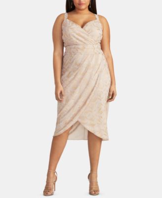 rachel roy pleated metallic wrap dress