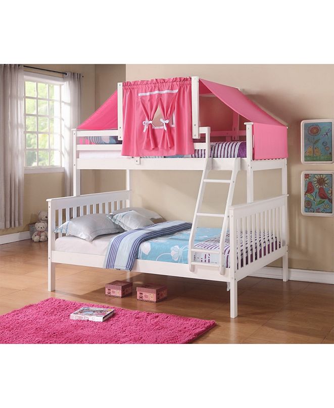 Donco Kids Twin Over Full Mission Bunk Bed with Bunk Bed ...