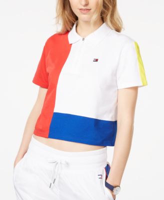 tommy hilfiger cropped polo shirt