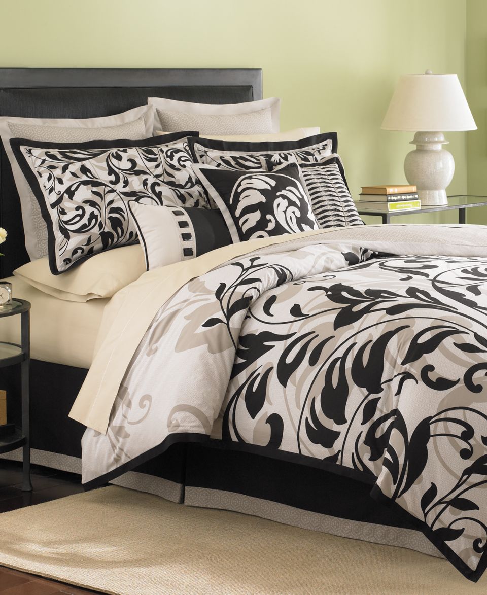 Martha Stewart Collection Bedding, Midnight Trellis 6 Piece Comforter