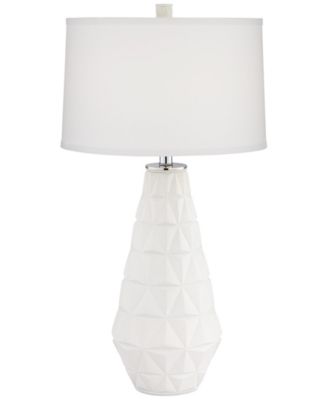 white geometric table lamp