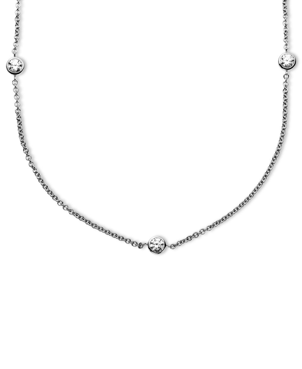 Arabella Sterling Silver Necklace, White Round Cut Swarovski Zirconia