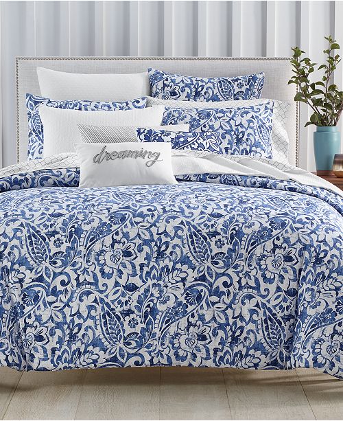 Charter Club Textured Paisley 300 Thread Count 3 Pc Full Queen Comforter Set Created For Macy S Reviews Bedding Collections Bed Bath Macy S