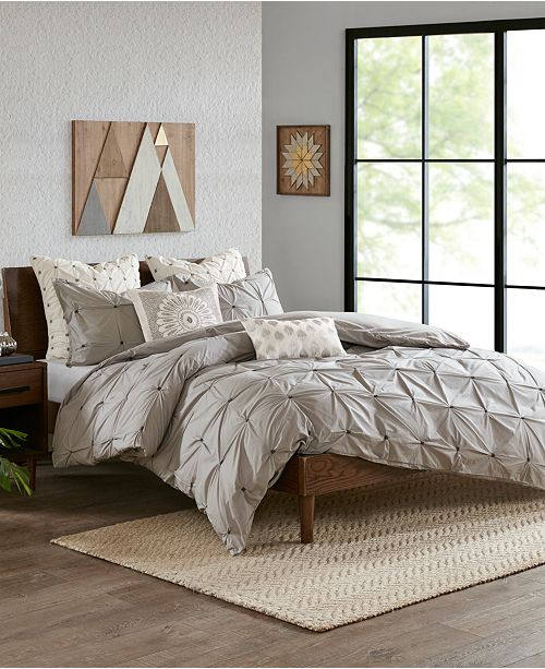 Ink Ivy Masie King Cal King 3 Piece Elastic Embroidered Cotton Comforter Set Reviews Comforters Fashion Bed Bath Macy S