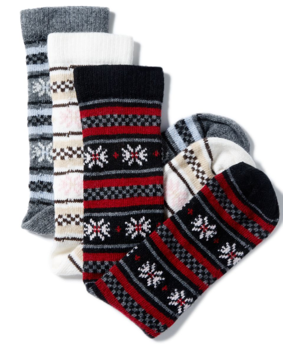 Charter Club Socks, Cashmere Snowflake Stripe Socks