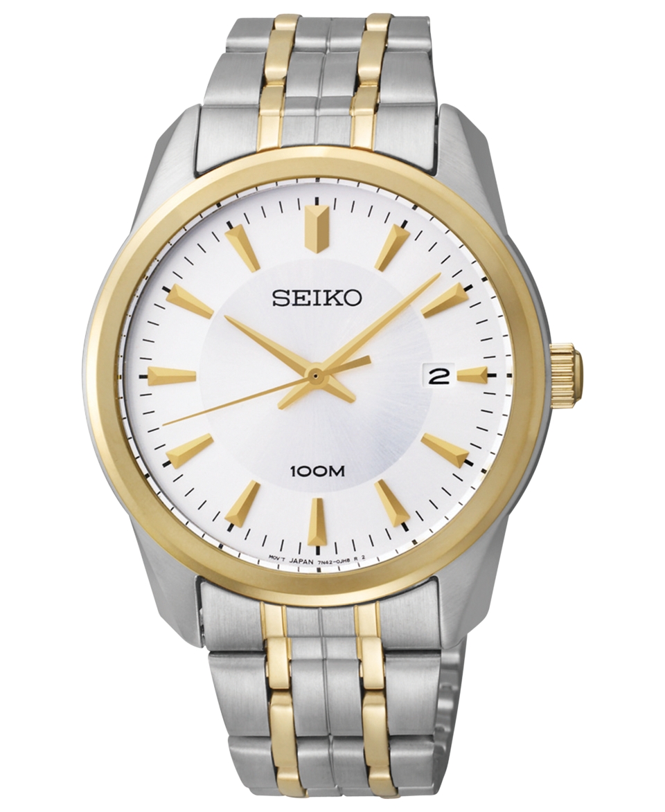 Seiko Watch, Mens Two Tone Stainless Steel Bracelet 39mm SGEG08   All