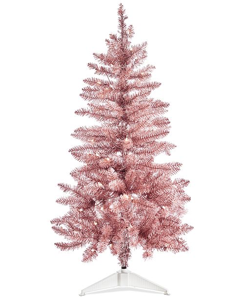 Holiday Lane Dreamland 4 Rose Gold Tinsel Tree With 100 Lights Created For Macy S Reviews Christmas Trees Home Macy S