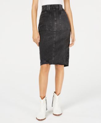 free people denim a line skirt