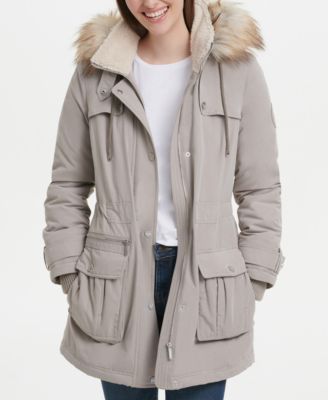 faux fur trim anorak