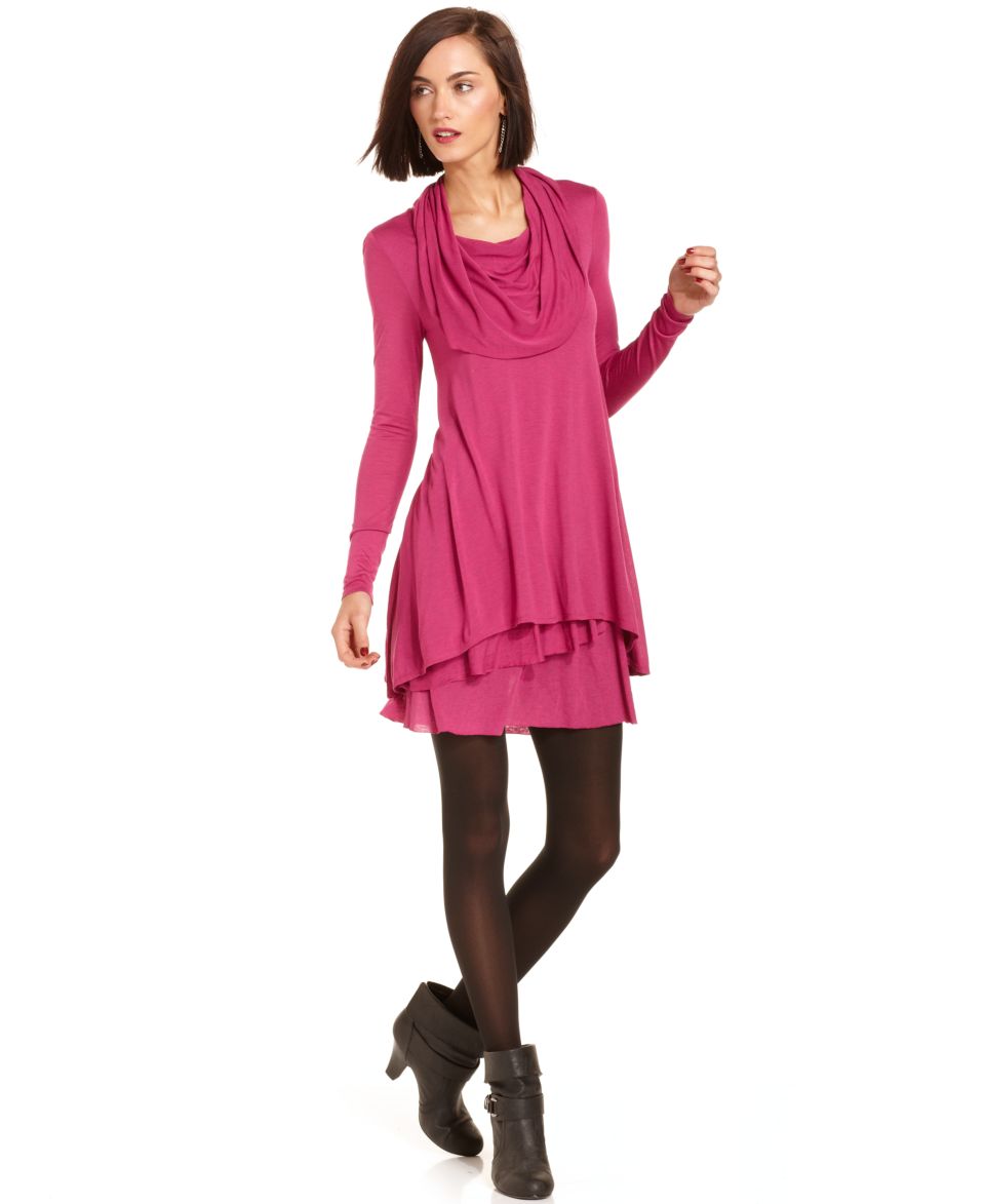 Kensie Dress, Long Sleeve Cowl Neck A line