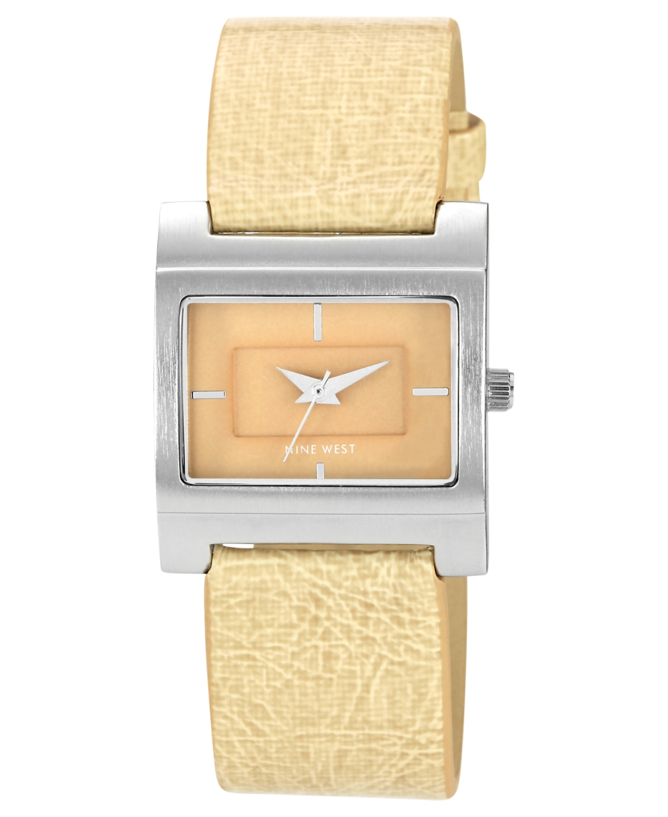 Nine West Watch, Womens Camel Crinkle Patent Polyurethane Strap