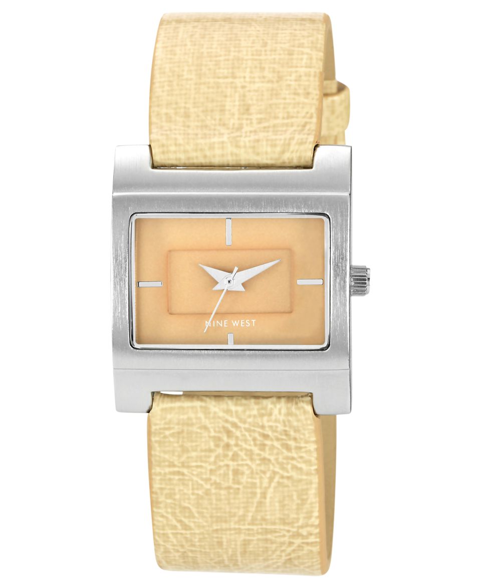 Nine West Watch, Womens Camel Crinkle Patent Polyurethane Strap