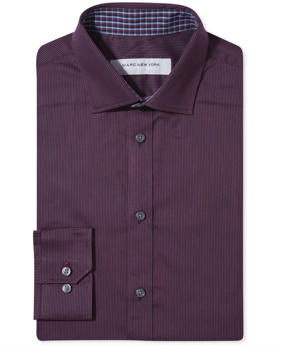 Marc New York Dress Shirt, Slim Fit Herringbone Long Sleeve Shirt